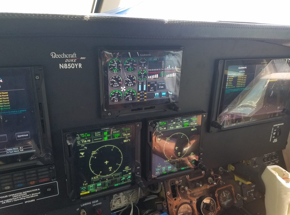 Modern Garmin glass cockpit with dual G600 TXi displays